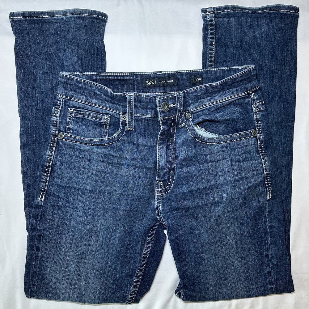 Buckle BKE Jake Straight Fit Jeans Stretch Denim 30x30 Mens Blue Pants